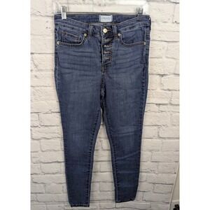 Crown & Ivy Womens Jeans High Rise Skinny Size 6 Button Fly Denim